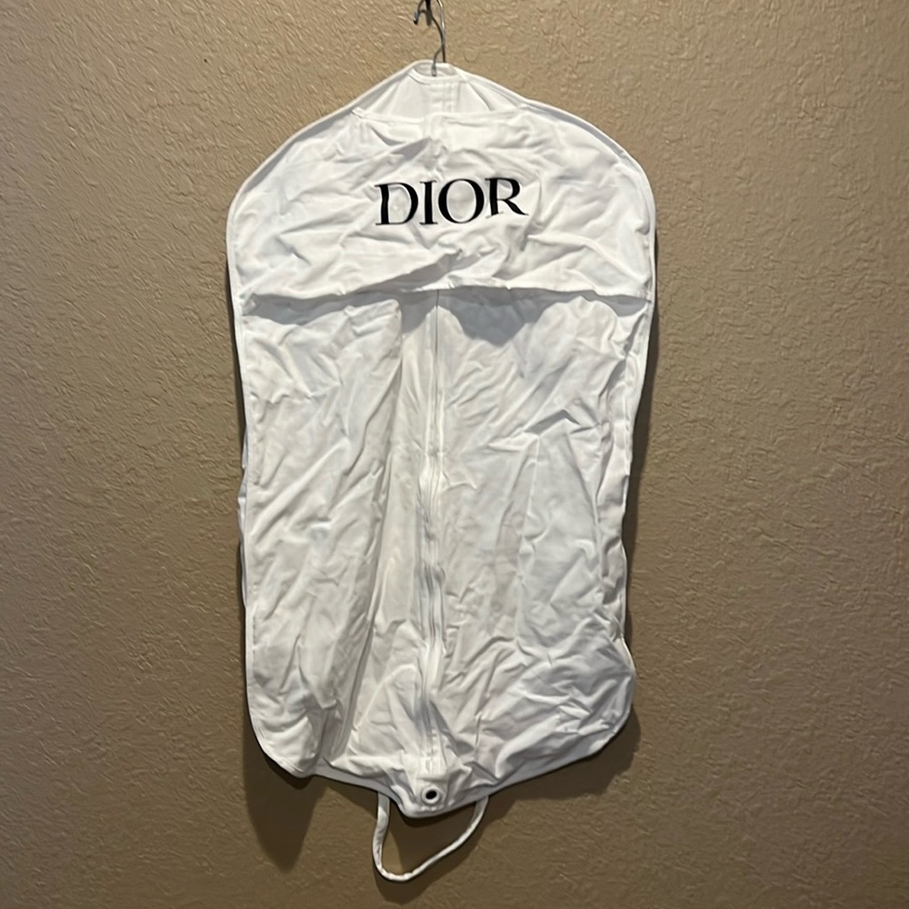 Dior White Cotton Garment Travel Storage Bag 38x23x3
